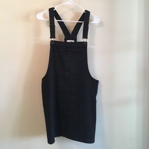 Black Denim Overall Dress
